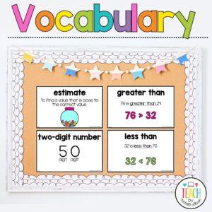 first grade math vocabulary cards