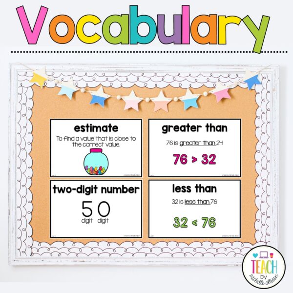 first grade math vocabulary cards