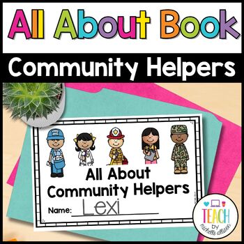 The photo shows an All About Community Helpers Book with 2 level of differentiation.