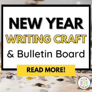 New Year writing craft written in black and gold text