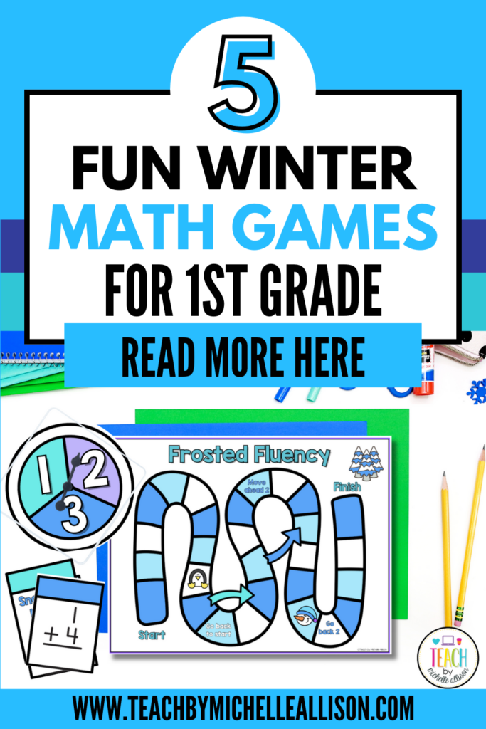 winter math games shown being hold by a student