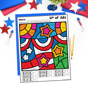 4th of july color code show on a patriotic desktop.