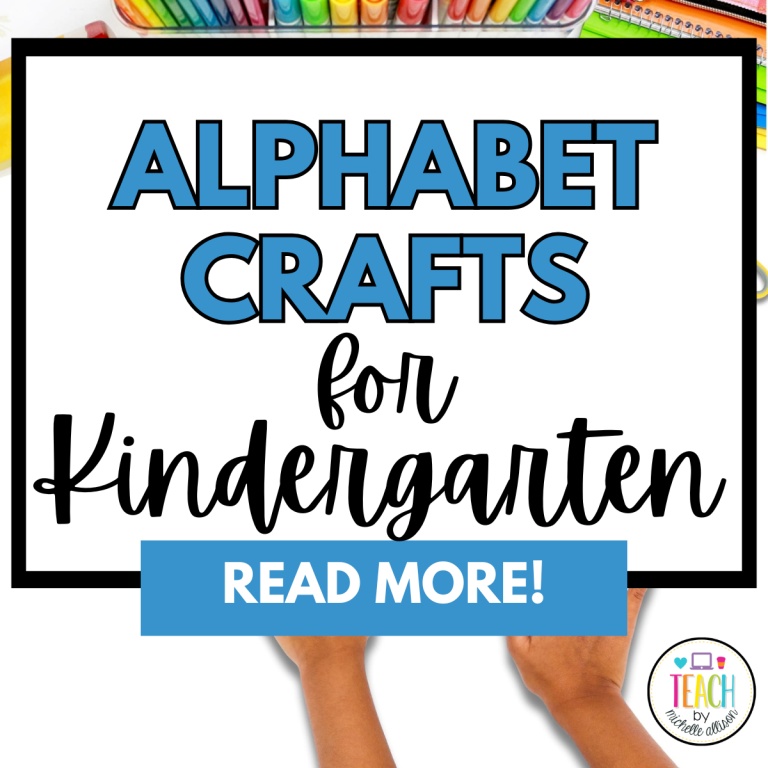 Colorful alphabet crafts for kindergarten students that help teach letter recognition, beginning sounds, and alphabet learning through hands-on activities.